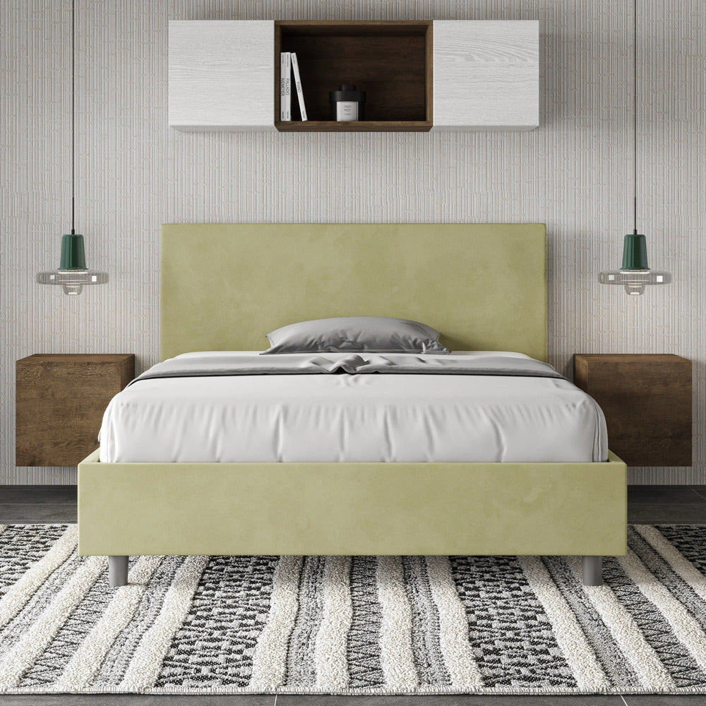 Letto Matrimoniale Extra Large 200x200 cm con Rete Adele Tè Verde