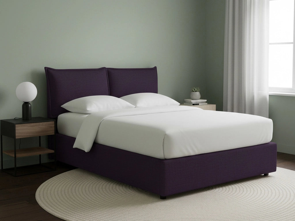 Newquay, Letto Singolo Sfoderabile Made in Italy, Viola
