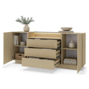 Madia Haleli, Credenza 3 Cassetti, 176x40x83h cm Marrone Chiaro