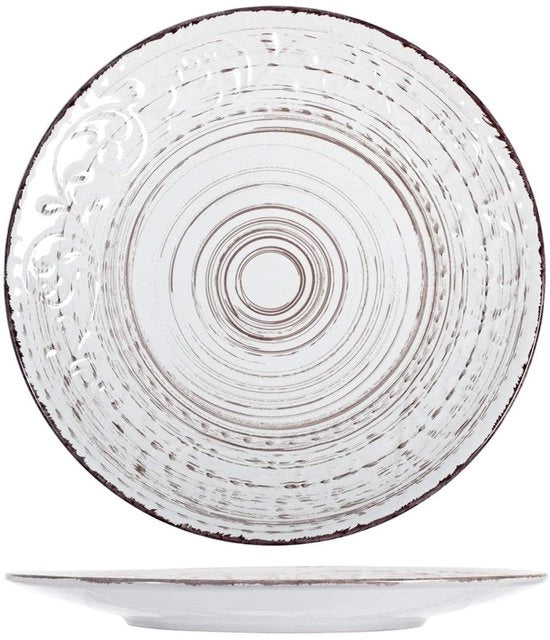 Set da giardino da 6 piatti da tavola bianchi 27,5 cm