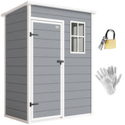 Casetta da giardino ¨C zephmum ¨C 151x92x193 cm, grigio, plastica