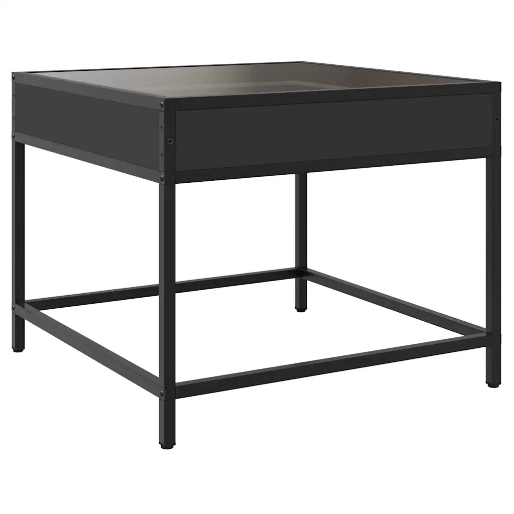 Tavolino da salotto | Tavolino da caff¨¨ | Tavolino da Soggiorno con LED Infinity Nero 50x50x41 cm
