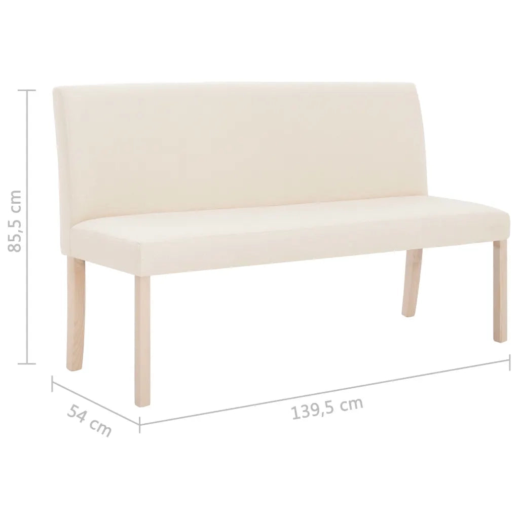 Panca 139,5 cm Crema in Poliestere cod mxl 65108