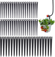 Supporti per tubi di irrigazione - 60 pezzi - 11 cm - Nero - Resistente ai raggi UV - Adatto per 4/7 connessioni tubolari - Supporti irrigazione