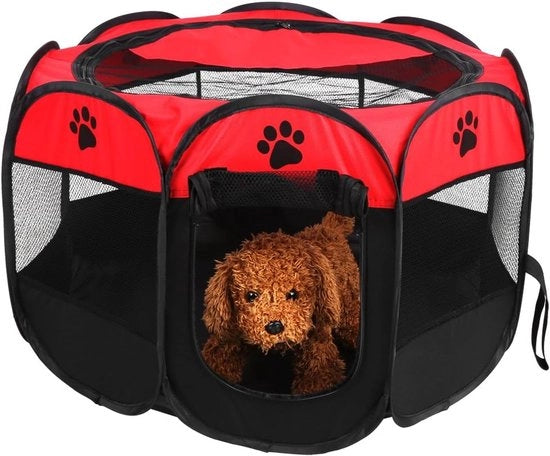 Tenda per animali per cani e piccoli roditori - multifunzionale e lavabile - 1 pezzo - rosso - 81 x 45 cm