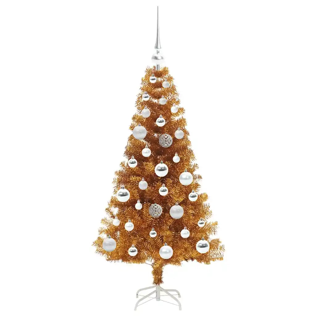 Albero di Natale con 150 LED con supporto Oro 120 cm PET 3396608