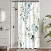 Douchegordino impermeabile 90x180 cm - Eucalipto/Aquarella - Resistente alla muffa - Tessuto in poliestere - Haken in plastica - Douchegordino per bagno