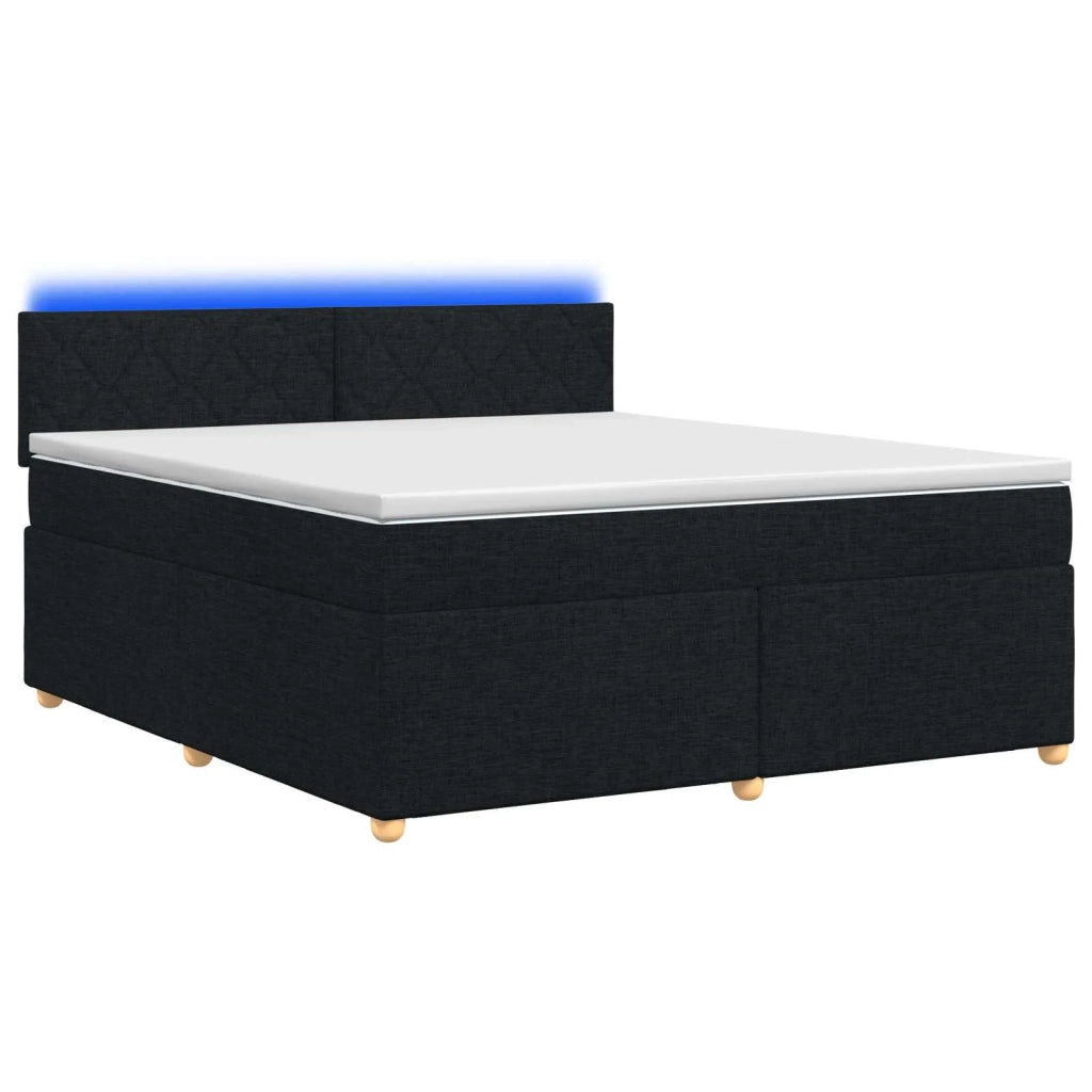 Letto box spring con materasso Nero 140 x 190 cm Tessuto 3452424