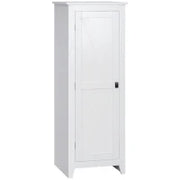 Armadio da Archiviazione per Cucina, Mobiletto Alto per Bagno, Stile Classico con 3 Ripiani Regolabili, Altezza 120 cm, in Legno, Bianco