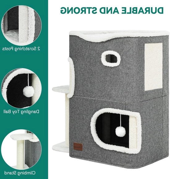 Catena di protezione per gatti con palo di cattura e piattaforma - Torre per gatti carina per gatti interni