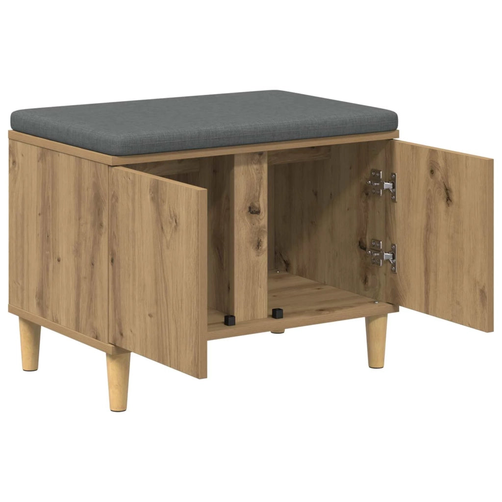 Panca per scarpe con cuscino Rovere Artigianale 60 x 38 x 46 cm 906145