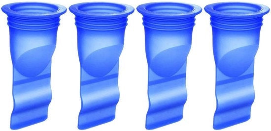 Controlli di scarico in silicone installabili a 4 pezzi - Anti reflusso valvola unidirezionale per tubi di bagno, cucina e toilette (blu)