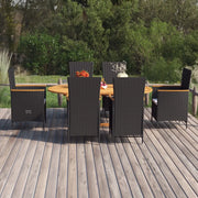 Set Mobili da Pranzo per Giardino 7 pz in Polyrattan Nero 3070769