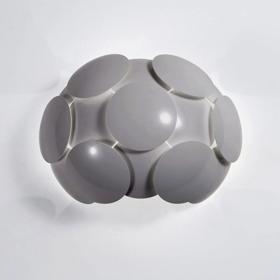 Applique Italux Santina moderna grigia E27 dimmerabile 36cm