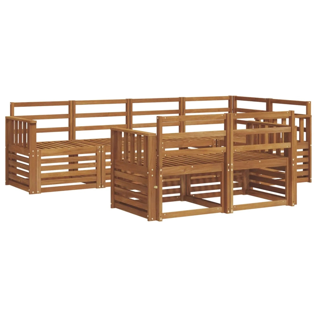 Set divani 7 pcs Naturale Legno di Acacia Massello 3374959