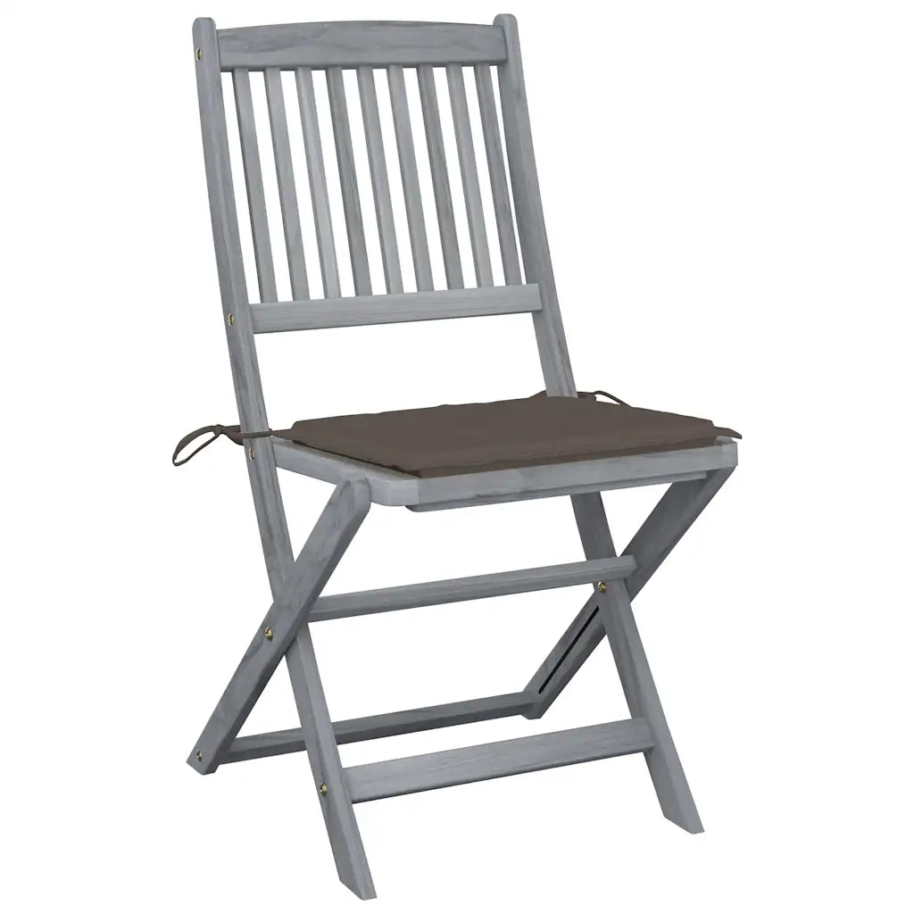 Sedie da Giardino Pieghevoli 4pz con Cuscini in Massello Acacia 3064571