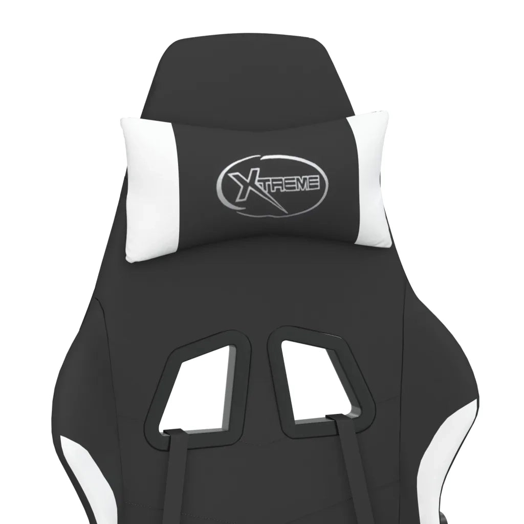 Sedia da Gaming Nero e Bianco in Tessuto 345477