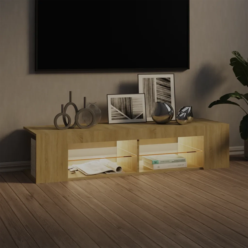 Mobile TV | Armadietto TV | Mobile Porta TV con Luci LED Rovere Sonoma 135x39x30 cm
