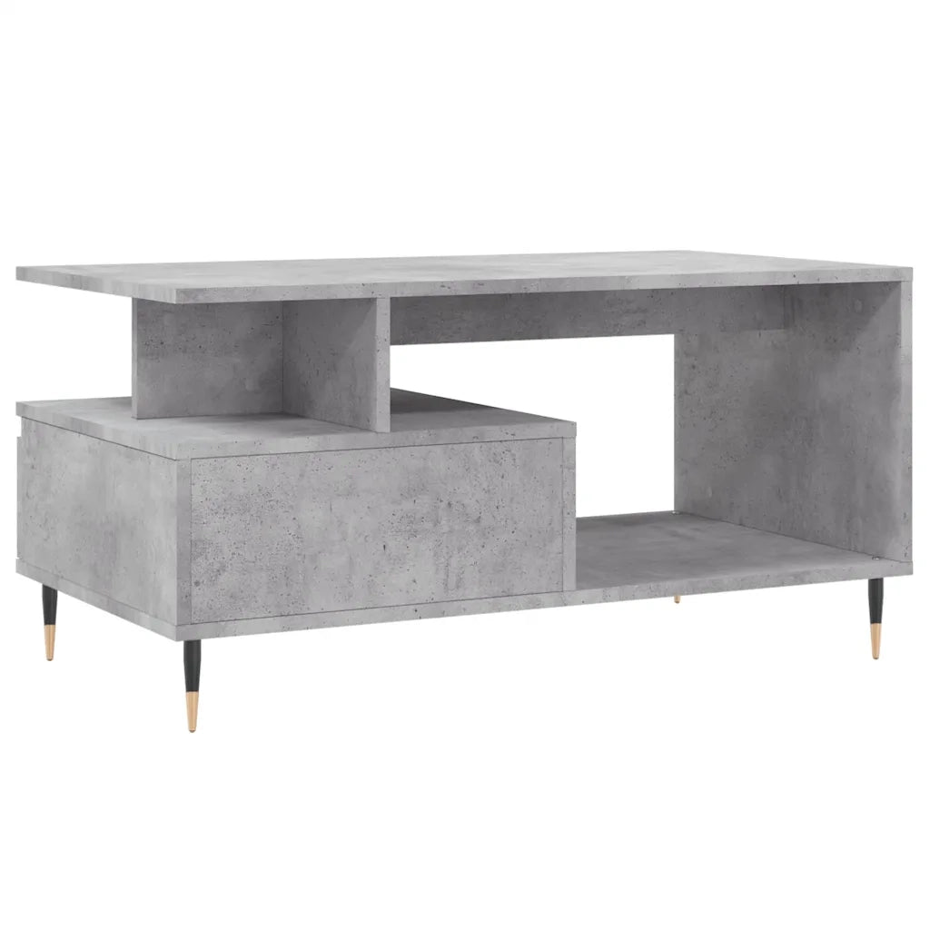 Tavolino salotto | Tavolino da caff¨¨ | Tavolino da Soggiorno Grigio Cemento 90x49x45 cm Legno Multistrato