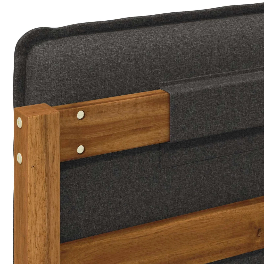 Letto con Testiera Rivestita Naturale e Grigio Scuro 903905