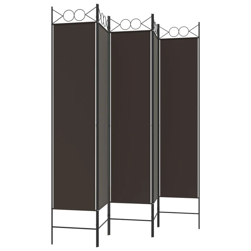 Divisorio a 5 Pannelli Marrone 200x200 cm in Tessuto 350155