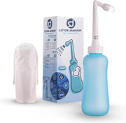 Bidet Portatile per Cura Post Partum - Perineale Spremitrice 450ml - Flacone con Bocchetta a 60° Incuneata - Tasca di Riposo - Prodotti per la Gravidanza - Regalo per Madri in Attesa