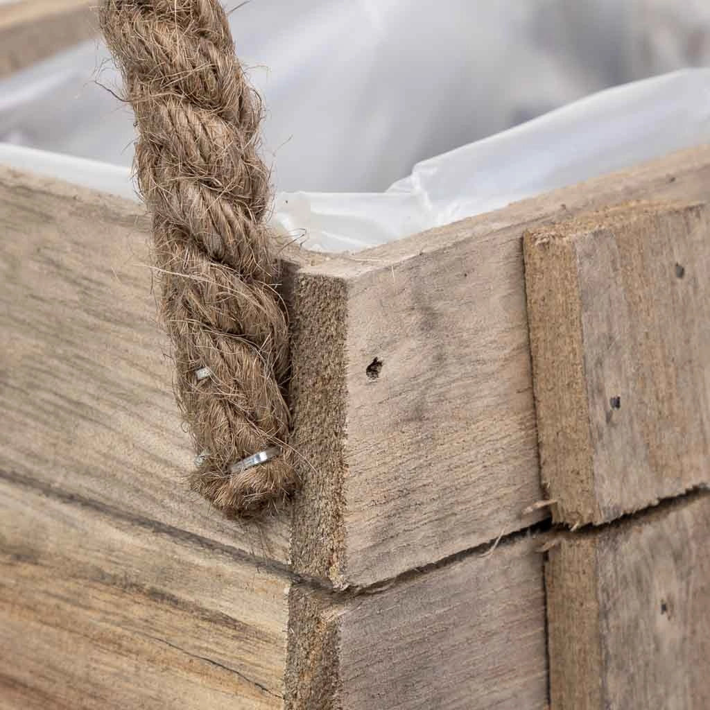 Cesto in legno con manici marroni 17x11x10,5h