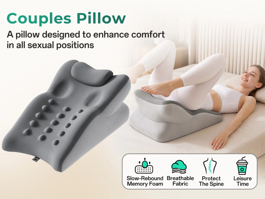 Cuscino intimo per coppie ¨C Minimal ¨C grigio, memory foam, lavabile, 27 gradi