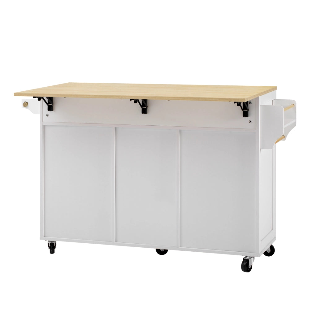 Isola da Cucina Mobile Allungabile ¨C MINIMAL ¨C Bianco, con Cassetti Multifunzione