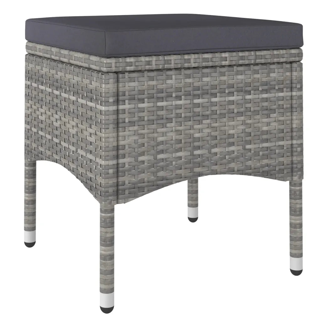 Set Bistrot Giardino 5 pz Polyrattan e Massello Acacia Grigio