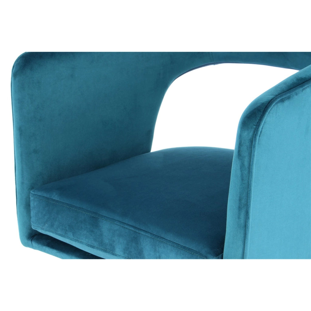 Sedia poltroncina Jolene in velluto grigio con gambe dorate