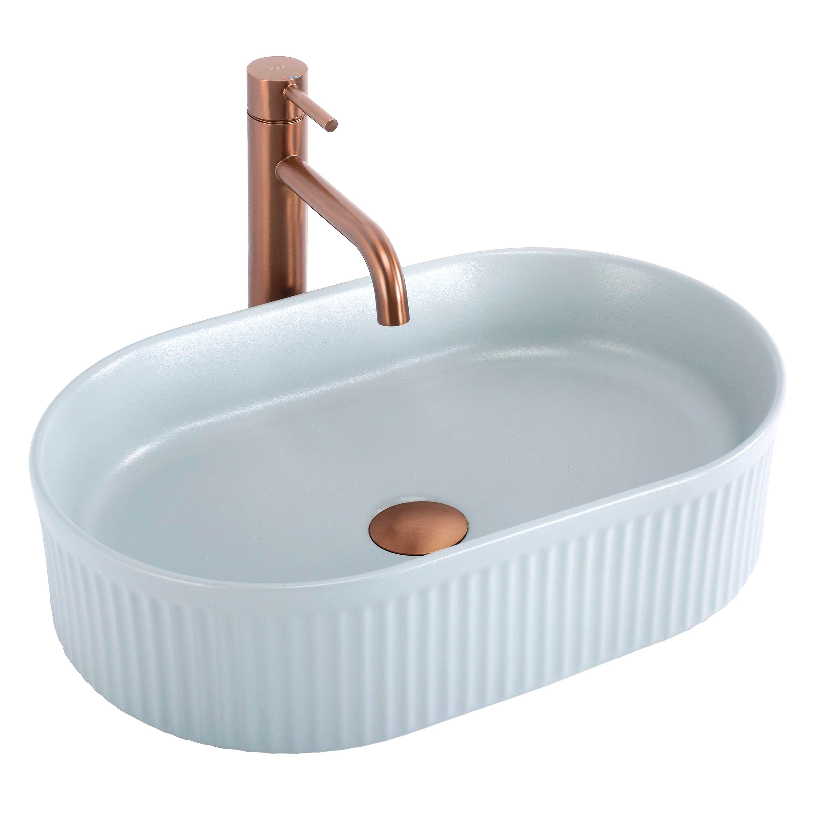 Lavabo Da Appoggio Rea Vanda Baby Blue Matt