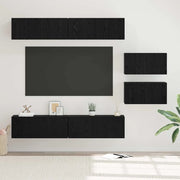 vidaXL Set mobile TV 6 pcs Rovere nero 80 x 30 x 30 cm