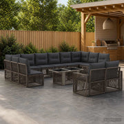 Set Divano da Giardino 13 pz Grigio e Grigio Scuro polyrattan 3436859