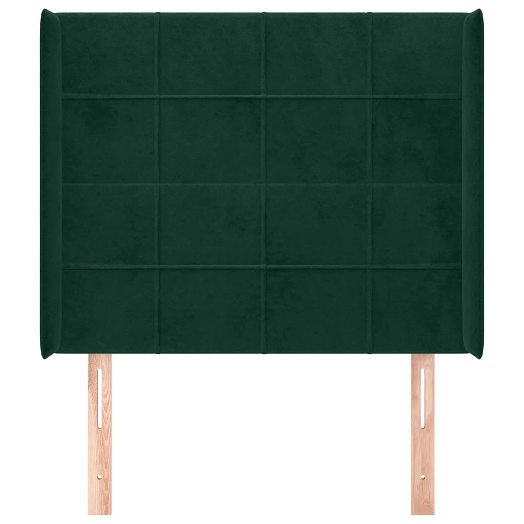 Testiera ad Orecchio Verde Scuro 83x16x118/128 cm in Velluto cod mxl 48857