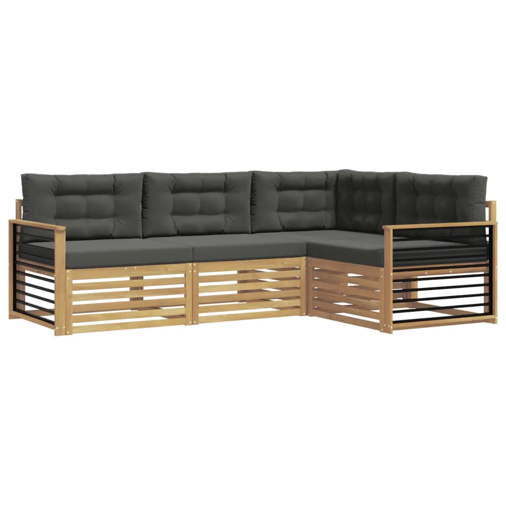 Set di divani da esterno 5 pz Bianco e Antracite Poliestere 3390417
