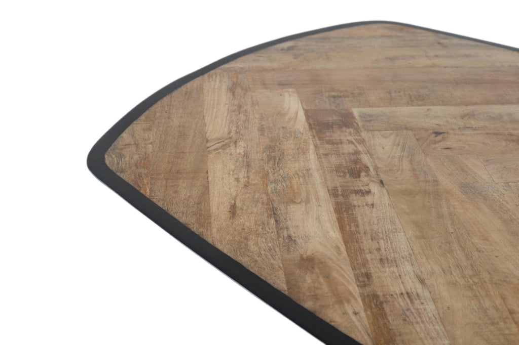 Tavolo da pranzo in legno di mango con angoli arrotondati 220 cm
