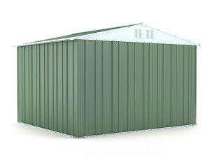 Casetta Box da Giardino in Lamiera di Acciaio Porta Utensili 327x269x217 cm Enaudi Verde