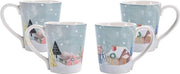 Set di Tazze Ceramiche a 4 Pezzi per Caffè Tè Bevande Sicure per Microonde e Lavastoviglie