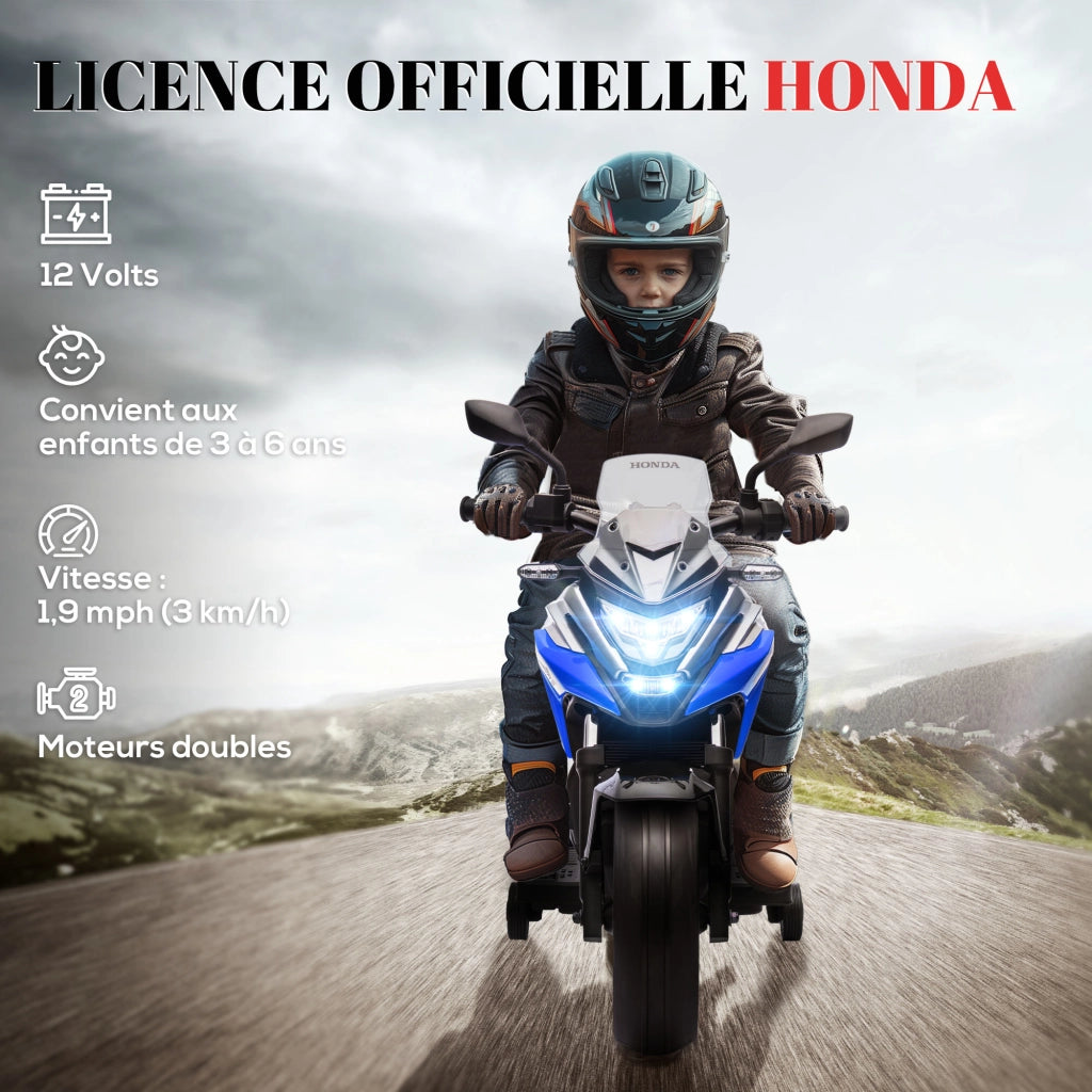 Moto elettrica per bambini ¨C zephmum ¨C 3-6 anni, con musica, fari blu