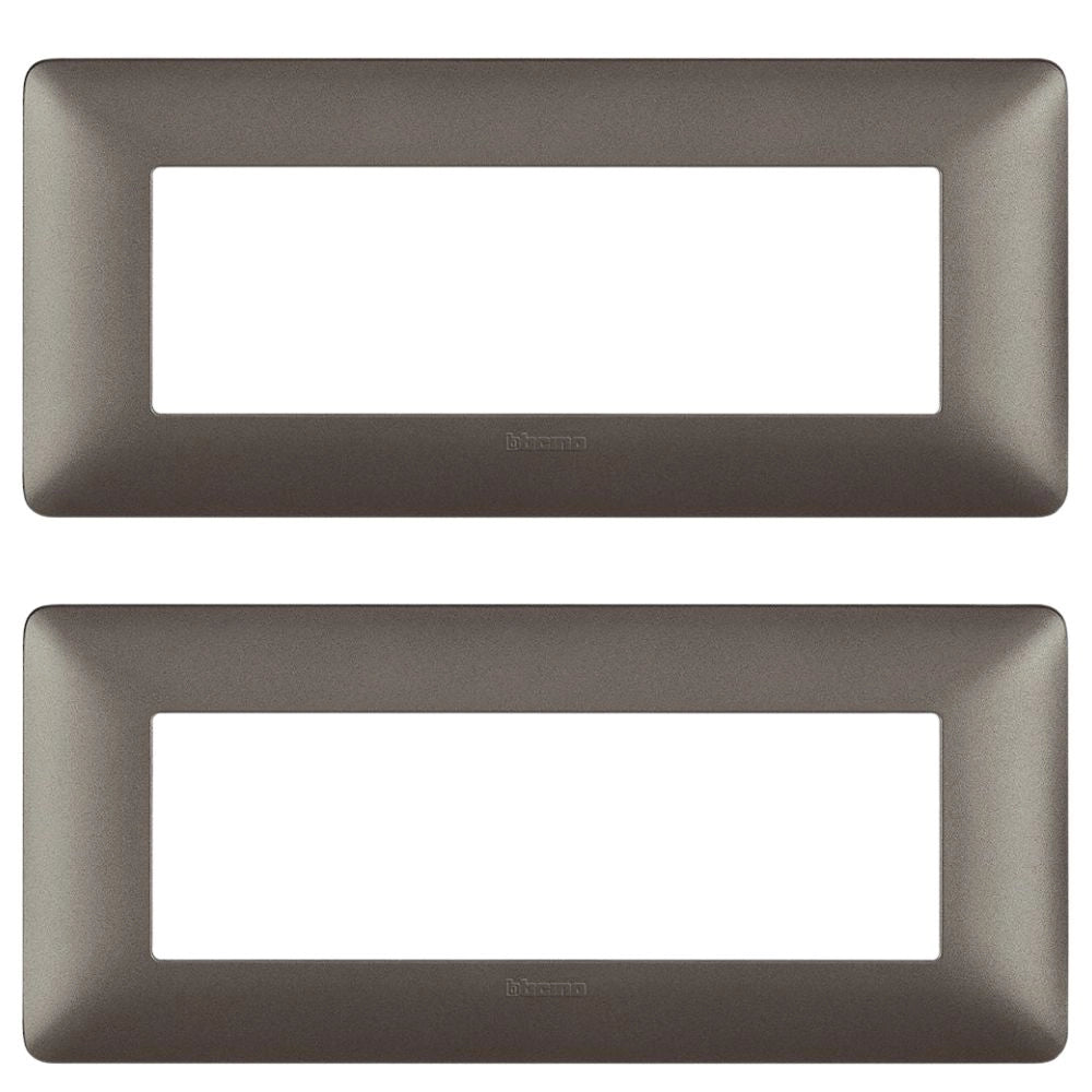 Bticino matix placca 6 posti tecnopolimero colorata am4806 pezzi 2 *** colore iron grigio scuro, confezione 1