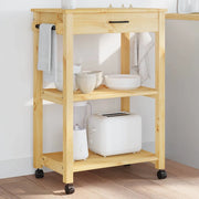 Carrello da Cucina MONZA 60x40x88,5 cm in Legno Massello di Pino 376094