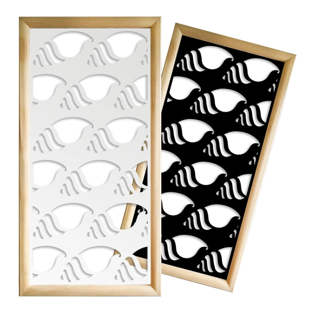 HERMITCRAB - Moduli Decorativi in Legno e PVC Misura: 73x148 cm, Colore: bianco