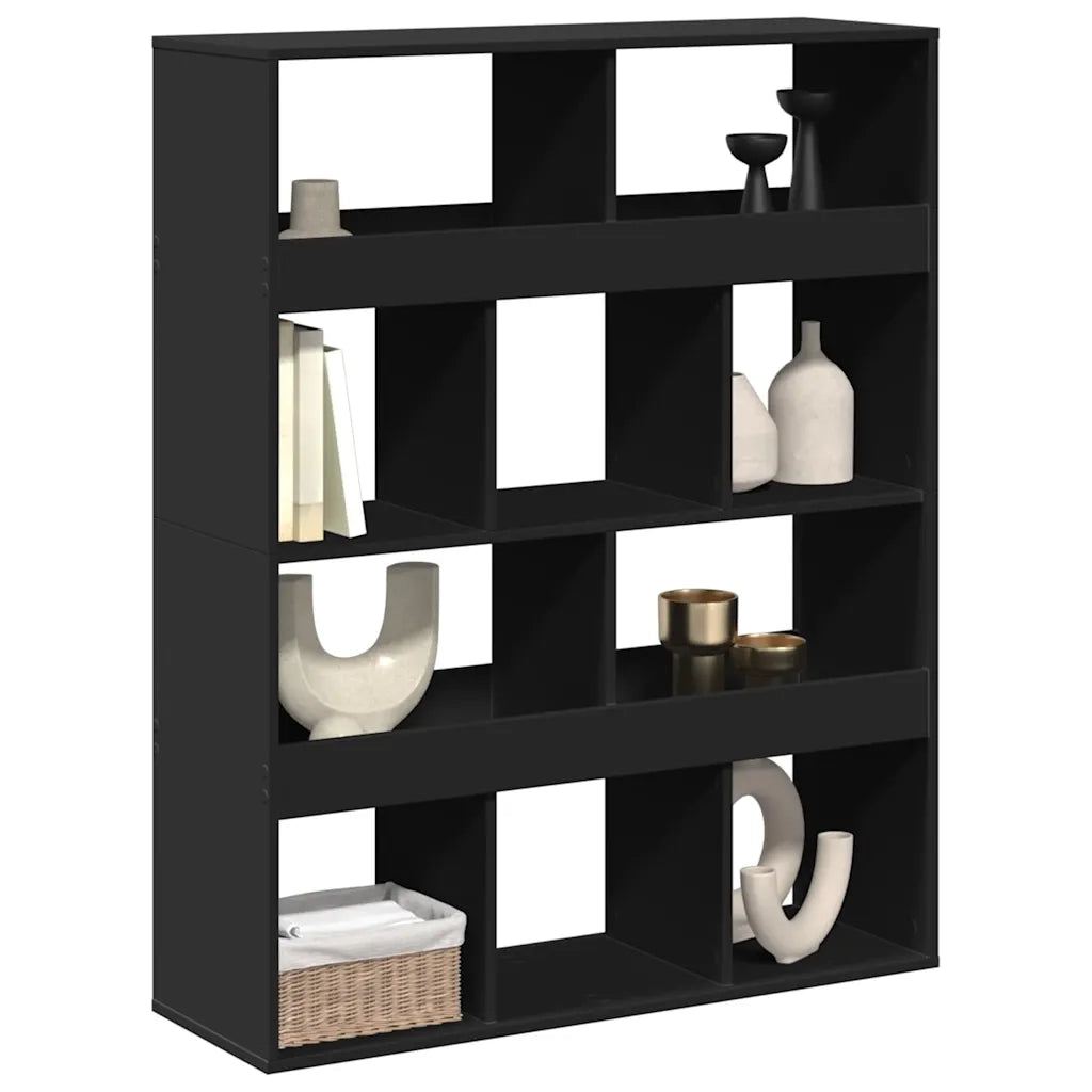 Divisorio Stanza | Paravento | Divisorio Ambienti Nero 100x33x125,5 cm in Truciolato