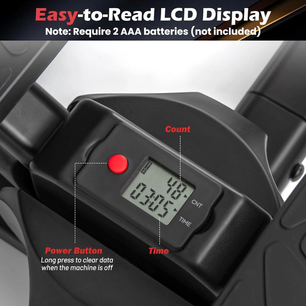 Step Fitness Casa, Stepper Idraulico con Manubrio Regolabile in Altezza, Schermo LCD, Pedali Antiscivolo, Attrezzatura Cardio per Allenamento Corpo, Esercizio