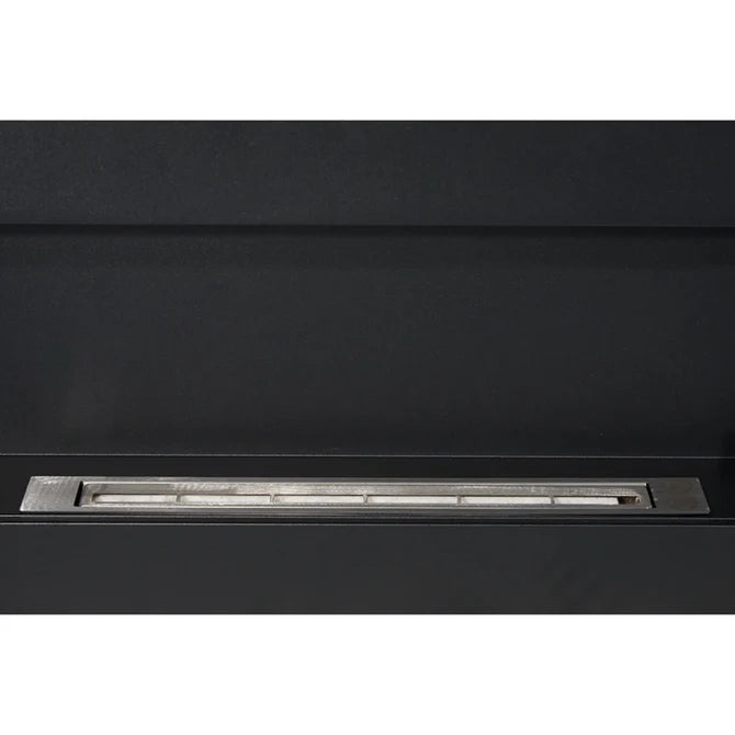 Camino a Bioetanolo da Parete 90x12x40 cm in Acciaio Inox Nero