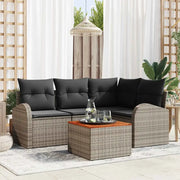 Set Divano da Giardino con cuscino 5 pcs Grigio polyrattan 3347573