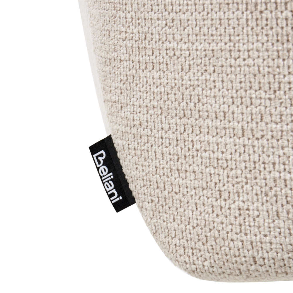 Sedia da pranzo girevole in tessuto beige chiaro con braccioli, stile moderno scandinavo