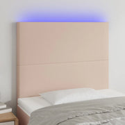 Testiera a LED Cappuccino 90x5x118/128 cm in Similpelle