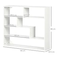 Libreria a Muro Moderna in Legno a 4 Livelli, 94x19.5x80cm, Bianco